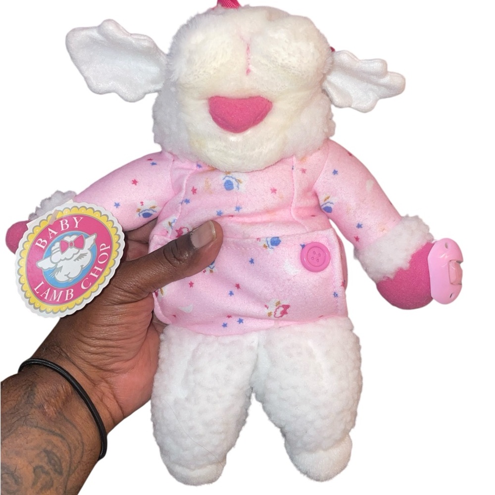 Rare 1990 Baby Lamb Chop w/Pacifier 12" hand puppet